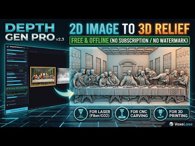DepthGen Pro — Free Depth Map Generator for Laser Engraving, CNC & 3D Printing (Offline)