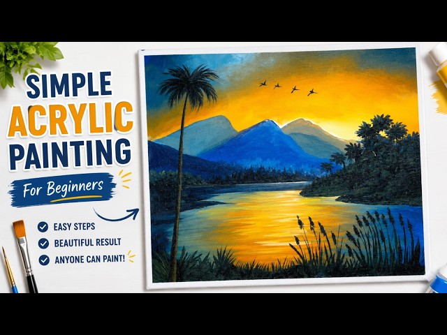 Acrylic painting idea for beginners | Nature Scenery Art | #painting #art #drawing