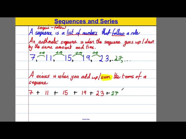 (4) Sequences and series