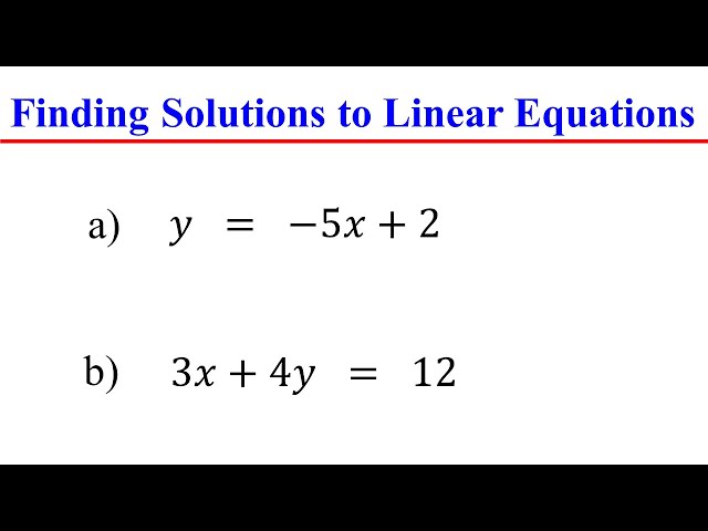 How to Find Solutions to Linear Equations In Two Variables