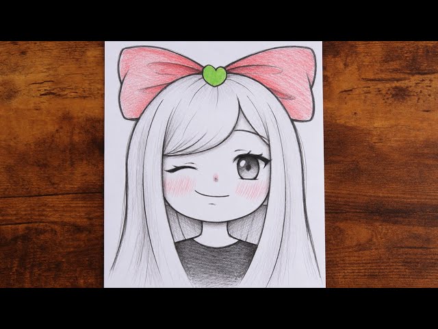 How to Draw a Cute Anime Girl 🎀 | Easy Pencil Drawing Tutorial