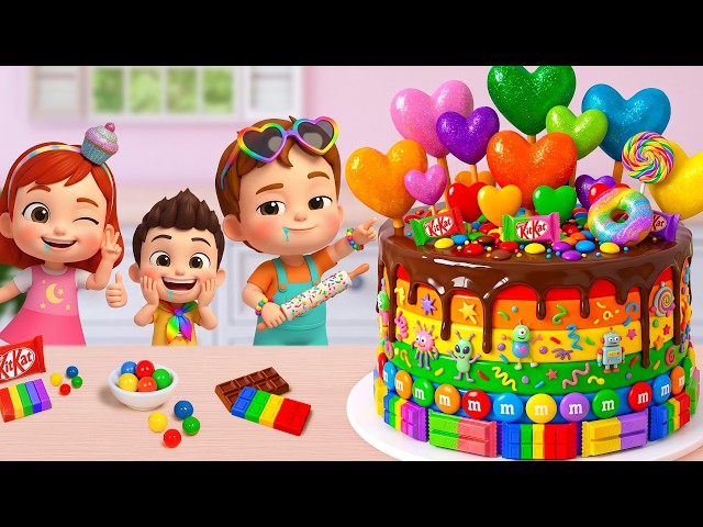 Best Miniature Rainbow Cake Tutorial 🌈 Sweet Colorful Mini Chocolate Heart Cake Recipe 🎂 Yummy Teeny
