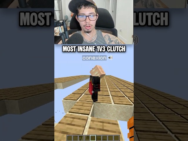 CRAZIEST 1V3 CLUTCH MOMENT😱😱😱 #minecraft #gaming