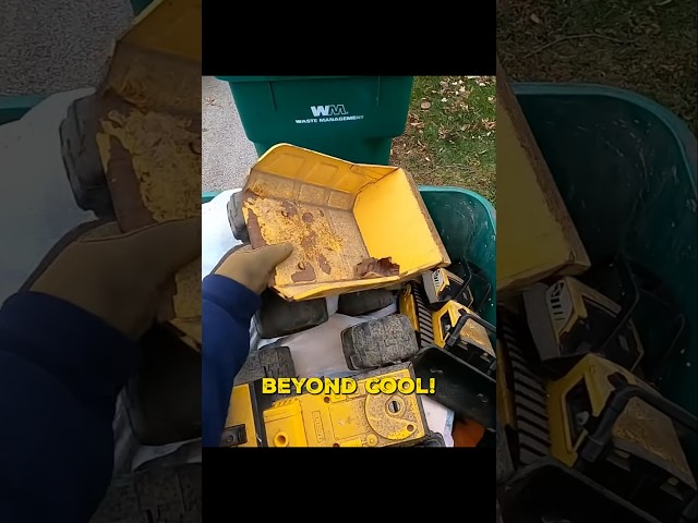 Tonka trucks in the trash