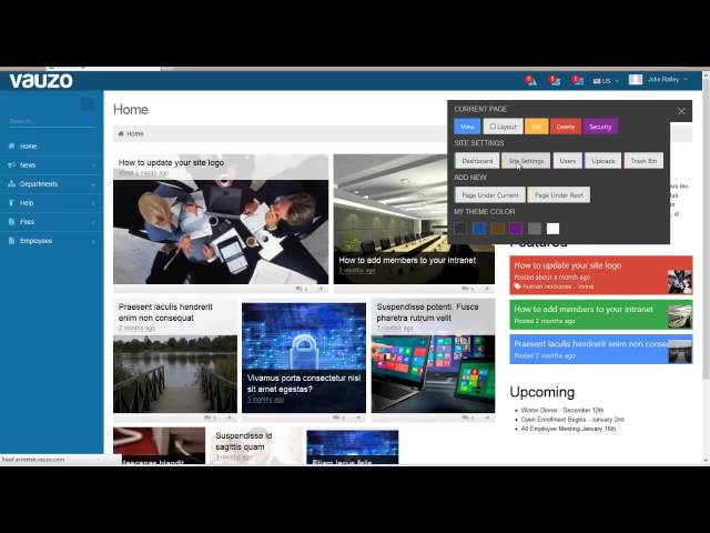 Update Logo | Vauzo Social Intranet Software