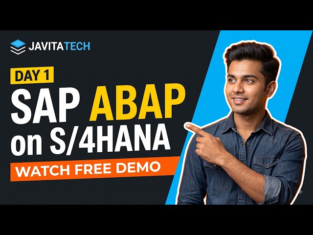 SAP ABAP on S/4HANA for Beginners | Day 1 FREE Demo Class | JavitaTech