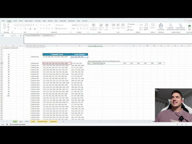 Excel World Championship Round 9 Solution - Trading Cards