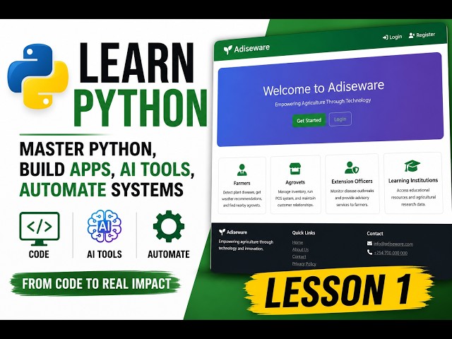 Learn and Master Python by Building AI Apps & Automation | Beginner Course (Lesson 1)