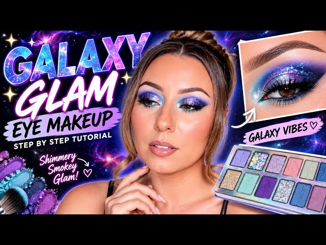 🌌 GALAXY GLAM EYE MAKEUP ✨ | Stunning Smokey Glitter Eye Makeup Tutorial