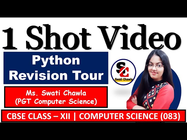Python Revision Tour Class 12 | 1 Shot Video | Class 12 Computer Science