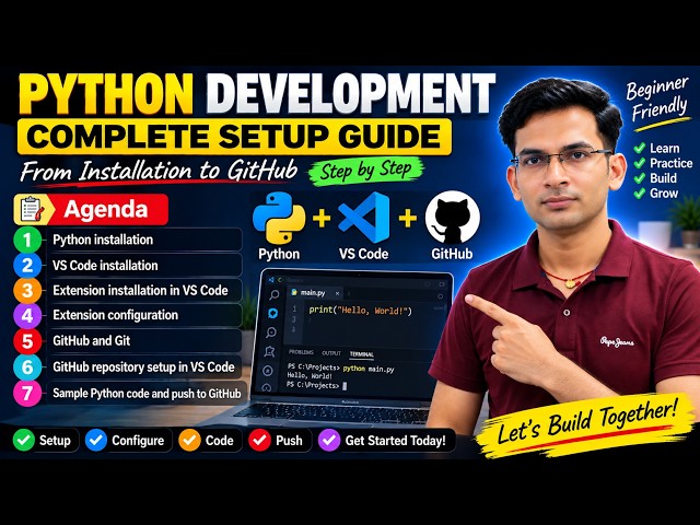 Complete Python Setup Guide 2026 | Python + VS Code + Git + GitHub
