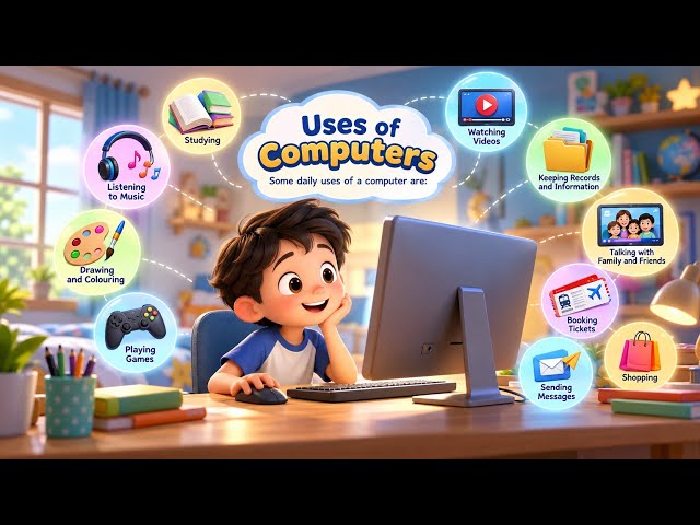 Computer My Friend | Uses & Places Where Computers Are Used #computerbasics #computerforkids