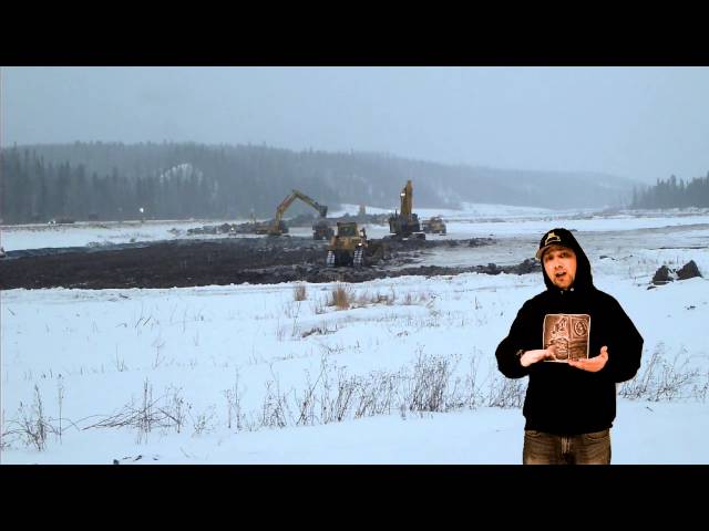 Muskeg is best delt with in winter | Komatsu pc1250
