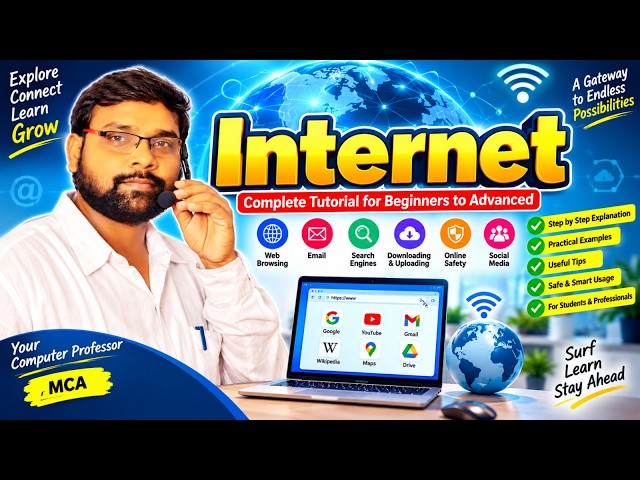 Day-1 |  Internet in Telugu | Types of networks | Server| Client | Web browser | Download pdf, Image