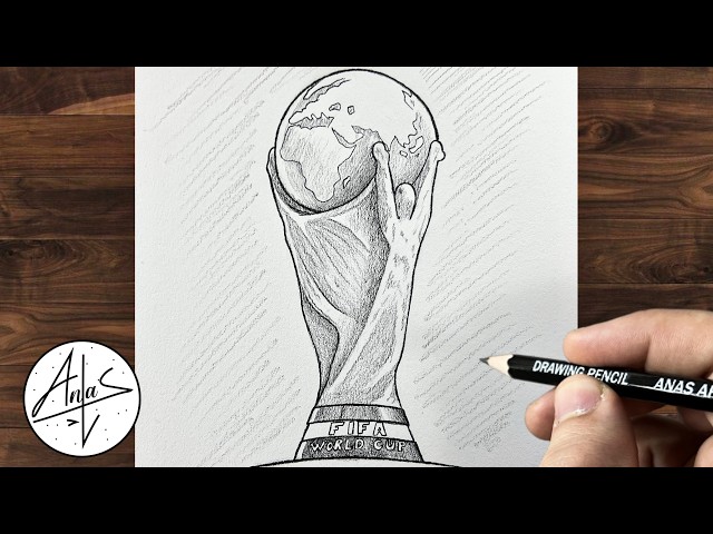 How To Draw World Cup Trophy Sketch | Drawing Tutorial step by step