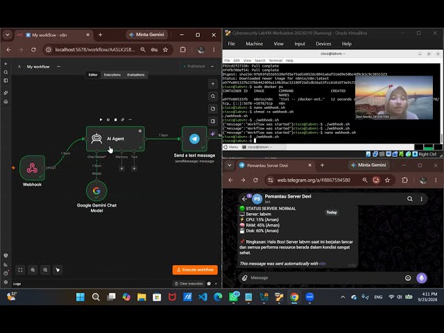 Otomatisasi Server Monitoring Menggunakan Linux, n8n, Gemini AI Agent & Telegram Bot