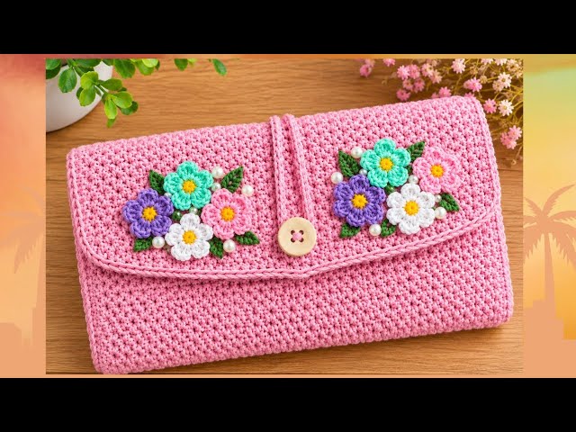 🌼 Crochet Flower Wallet Purse Tutorial | Easy DIY for Beginners