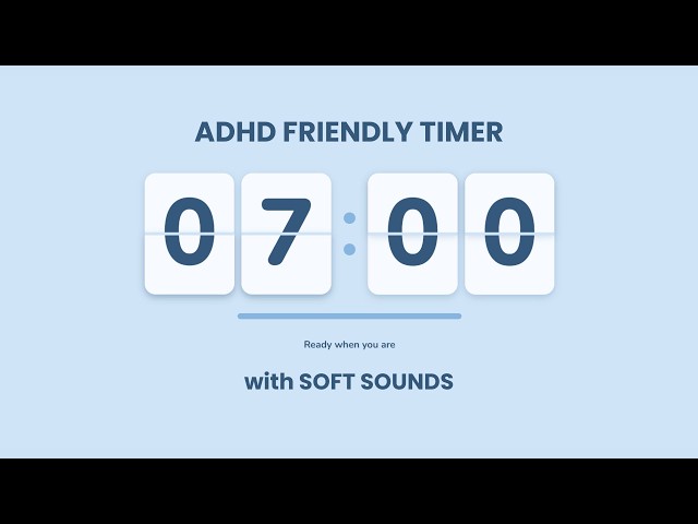 ⏳7 Minute Timer for ADHD Brains | Soft Countdown ❄️