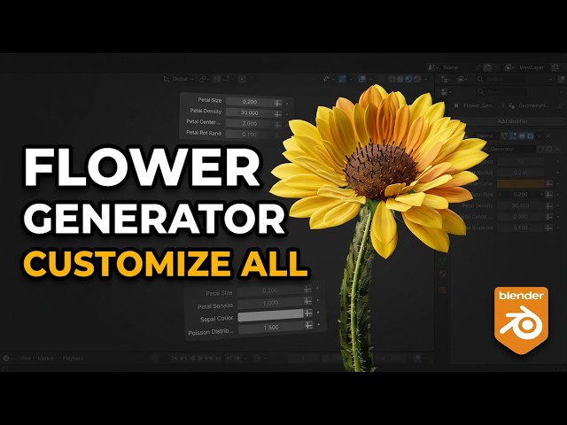 How to Create Procedural Flowers in Blender 5.2 (Geometry Nodes) : Free Add-on