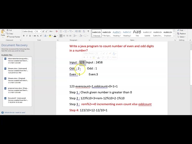 Write a java program to count number of even and odd digits in a given integer