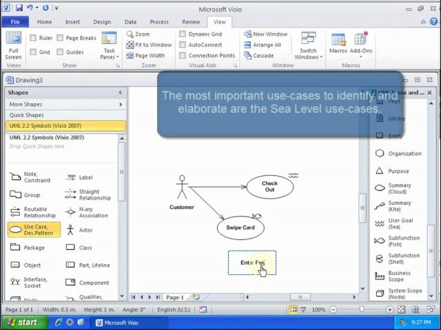 UML Tutorial:  Use Cases with Visio 2010 using UML 2.2