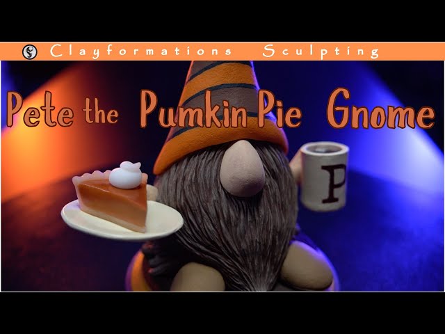 Sculpture of Pete the Pumpkin Pie Gnome