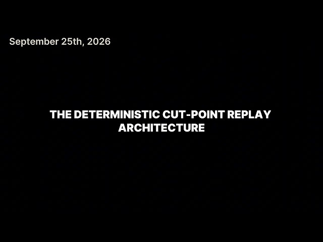 Deterministic Cut Point Replay Architecture for AI Agents - September 25, 2026