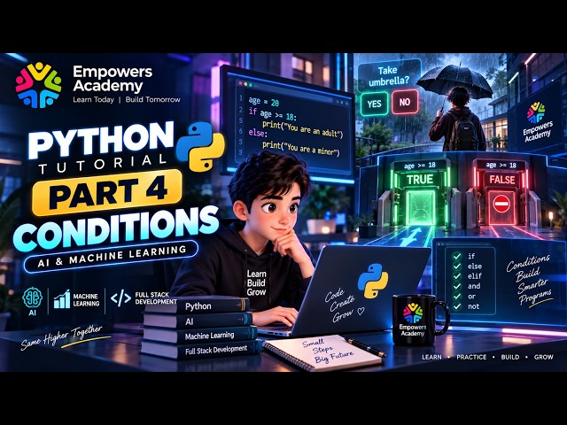 Python Tutorial for Beginners | Part 4 - Conditions | AI & Machine Learning