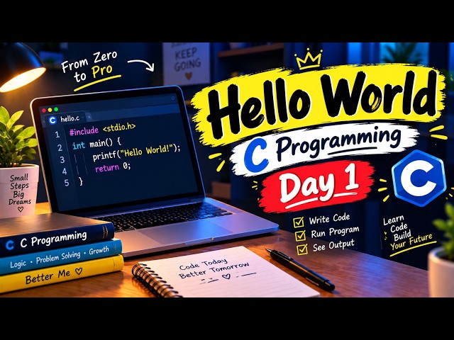 Day-1 C Programming ,How to Print HelloWorld