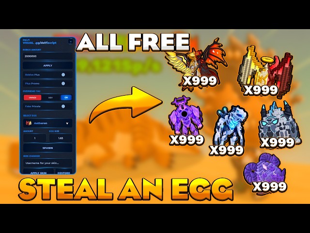 [💸SPAWNER] Steal An Egg - Inf Robux, Egg Gifter, Unlock All, Free Admin, Shop Gifter, Spawner