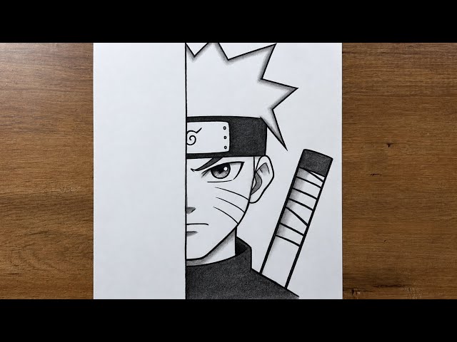 How to Draw Naruto Uzumaki Half Face Easy | Naruto Drawing Tutorial