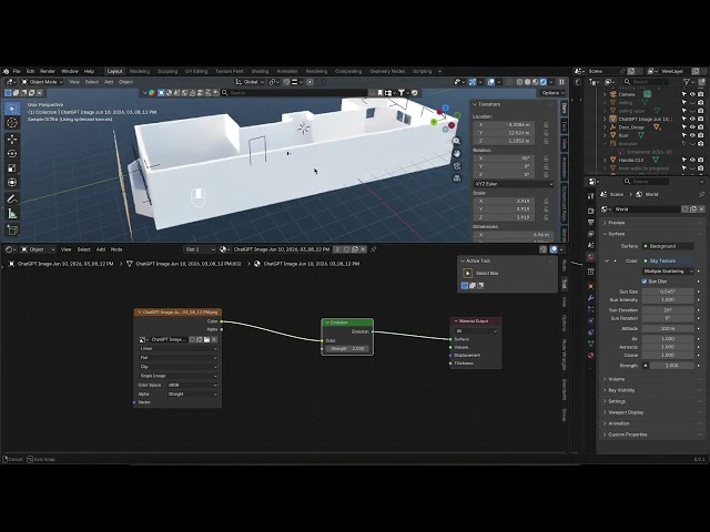 38.  Вставляем реалистичный вид из окна (Blender Archviz Course Level 1)