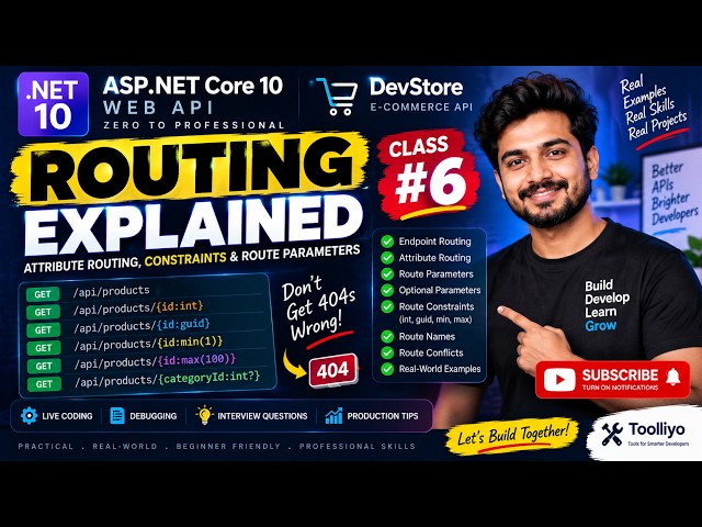 ASP.NET Core 10 Routing Explained | Attribute Routing, Constraints & Route Parameters | Web API #6