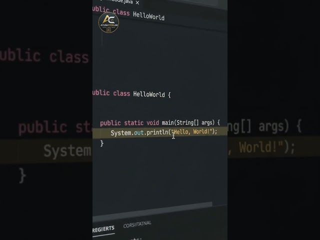 Your First Java Program ☕💻 Hello World in 10 Seconds! | Java A → Z #005 #shorts