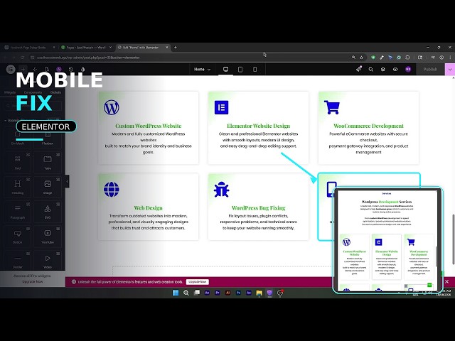 Elementor Services Section Responsive | Tablet & Mobile Fix Part 16