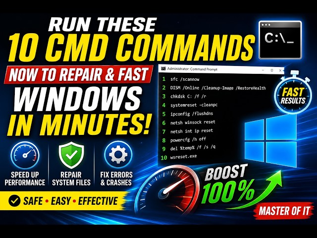 Run These 10 CMD Commands Now to Repair and fast Windows in Minutes