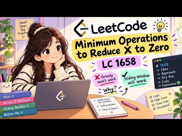 LeetCode POTD 1658 | Why Greedy Fails? 🤯 | Sliding Window Explained | #leetcodepotd #leetcode #dsa