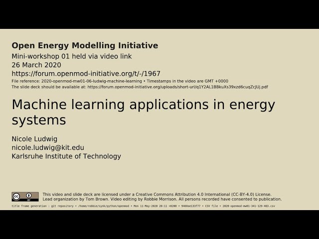 Machine learning applications in energy systems