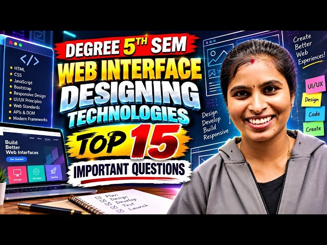 5th Sem Computers Web Interface Designing Technologies Important Questions | 5th Sem Computers Imps