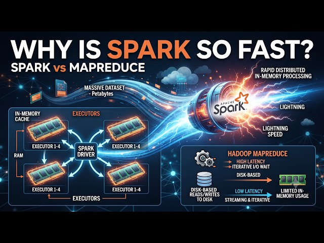 3.9 Apache Spark Explained ⚡ | Architecture, RDD, In-Memory Processing & Hadoop vs Spark