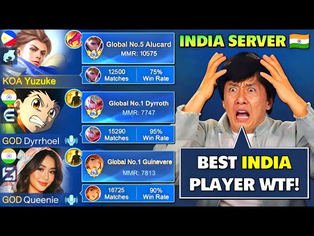 I Play MLBB in INDIA SERVER & Met Top 1 Global Indian Dyrroth & Guinevere! 😱🇮🇳 (on mic wtf reaction)