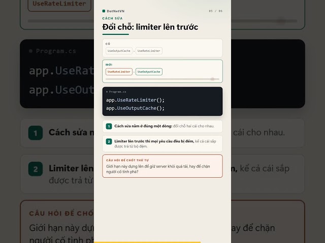 Rate limiter ASP.NET Core: cache hit có bị đếm quota không? [Quiz]