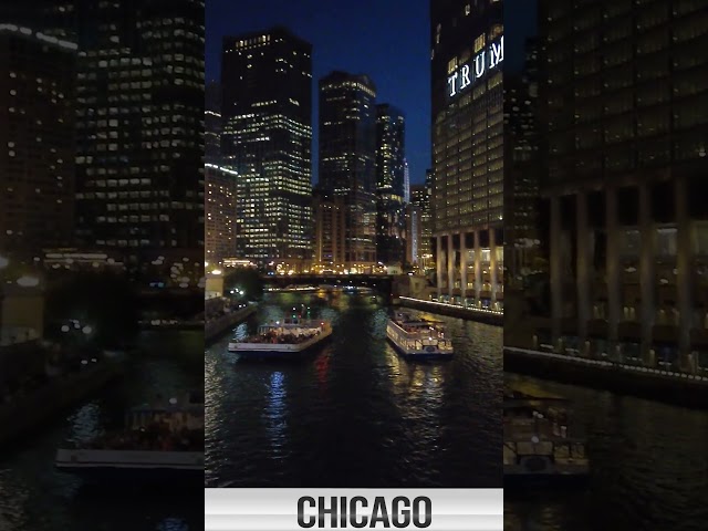 Chicago Skyline Glowing After Sunset 🏙️ #chicago #nightlife #citylife