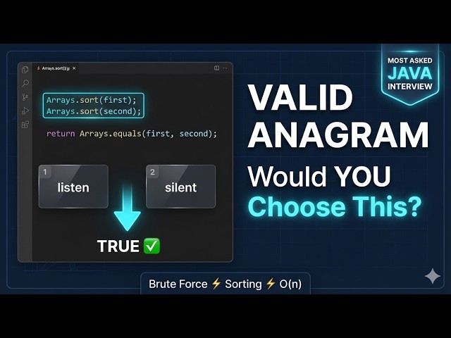 Can You Solve This Java Interview Question? | Valid Anagram #Shorts