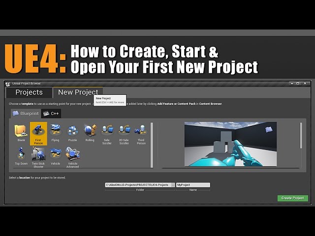 UE4: How to Create, Start, Open Your First New Project & Launch Unreal Editor [Tutorial]