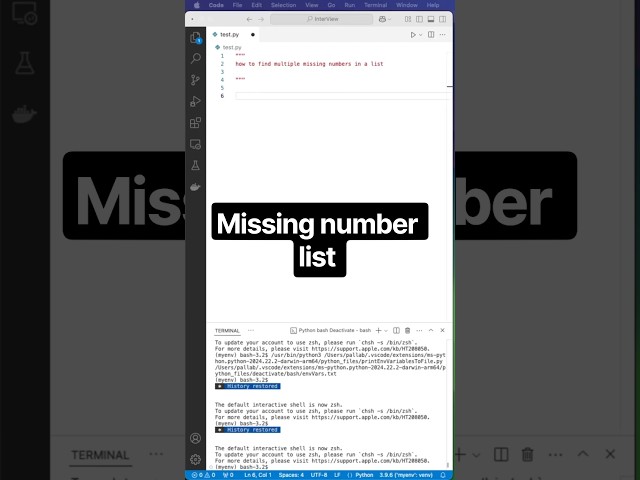 How to find list of missing numbers of a list of numbers!#programming