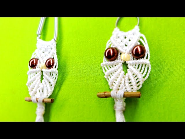 How to make macrame owl keychain - macrame owl keychain instructions