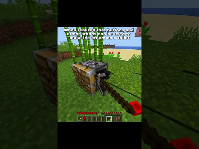 I accidentally wrote "toilet" instead of "sticks"😭#minecraft