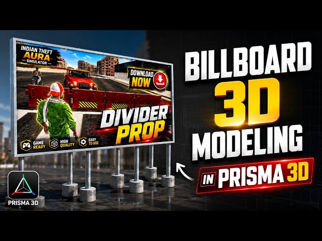 🔥 BILLBOARD 3D MODELING in PRISMA3D | Android 3D Modeling Tutorial | Game Asset #prisma3d #meshmill