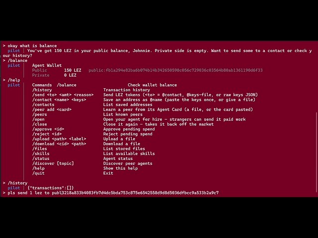 Pilot: Autonomous AI Agent Module for Logos | LP-0008 Lambda Prize Demo
